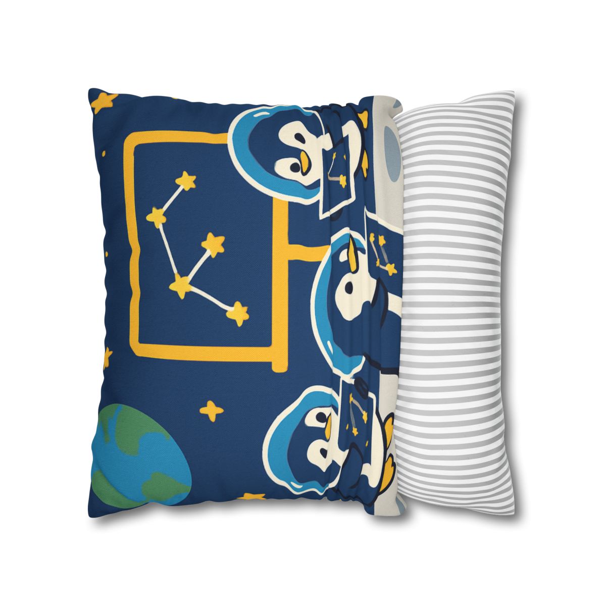 Space School For Curious Penguins personalized pillow covers