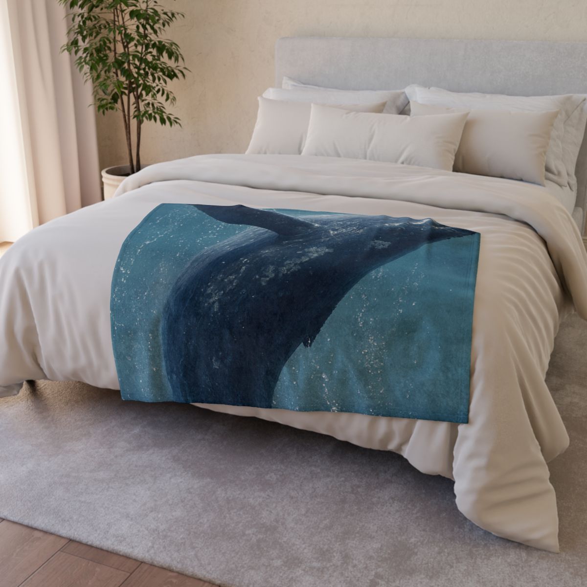 Ocean Song Humpback Whale personalized cozy blankets