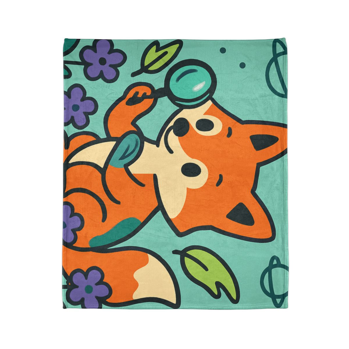 Galaxy Garden Fox soft fleece blankets