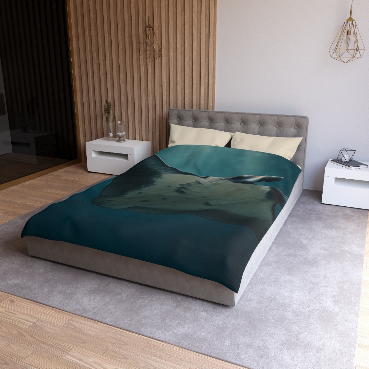 Blue Halo Giant Manta Ray trendy bedroom duvets