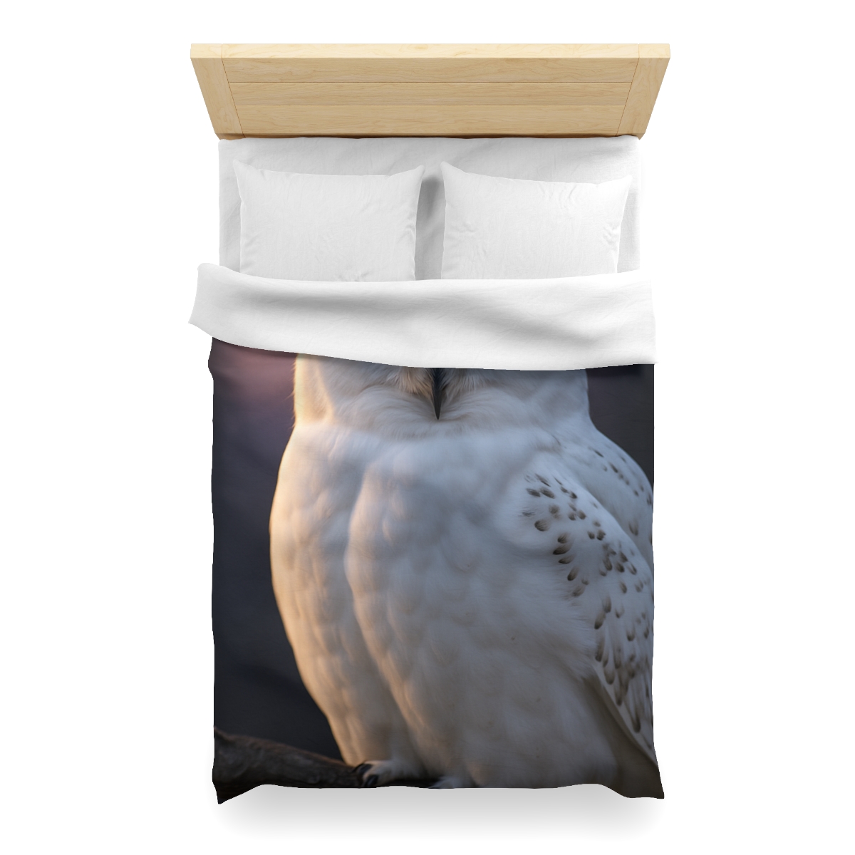 Twilight Watcher Snowy Owl personalized bedding duvets