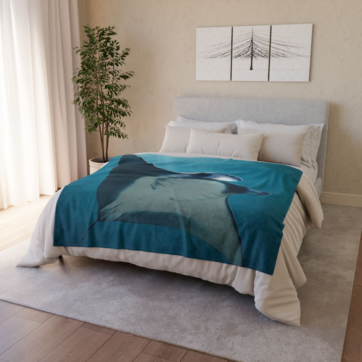 Starlit Surge Manta Ray trendy patterned blankets