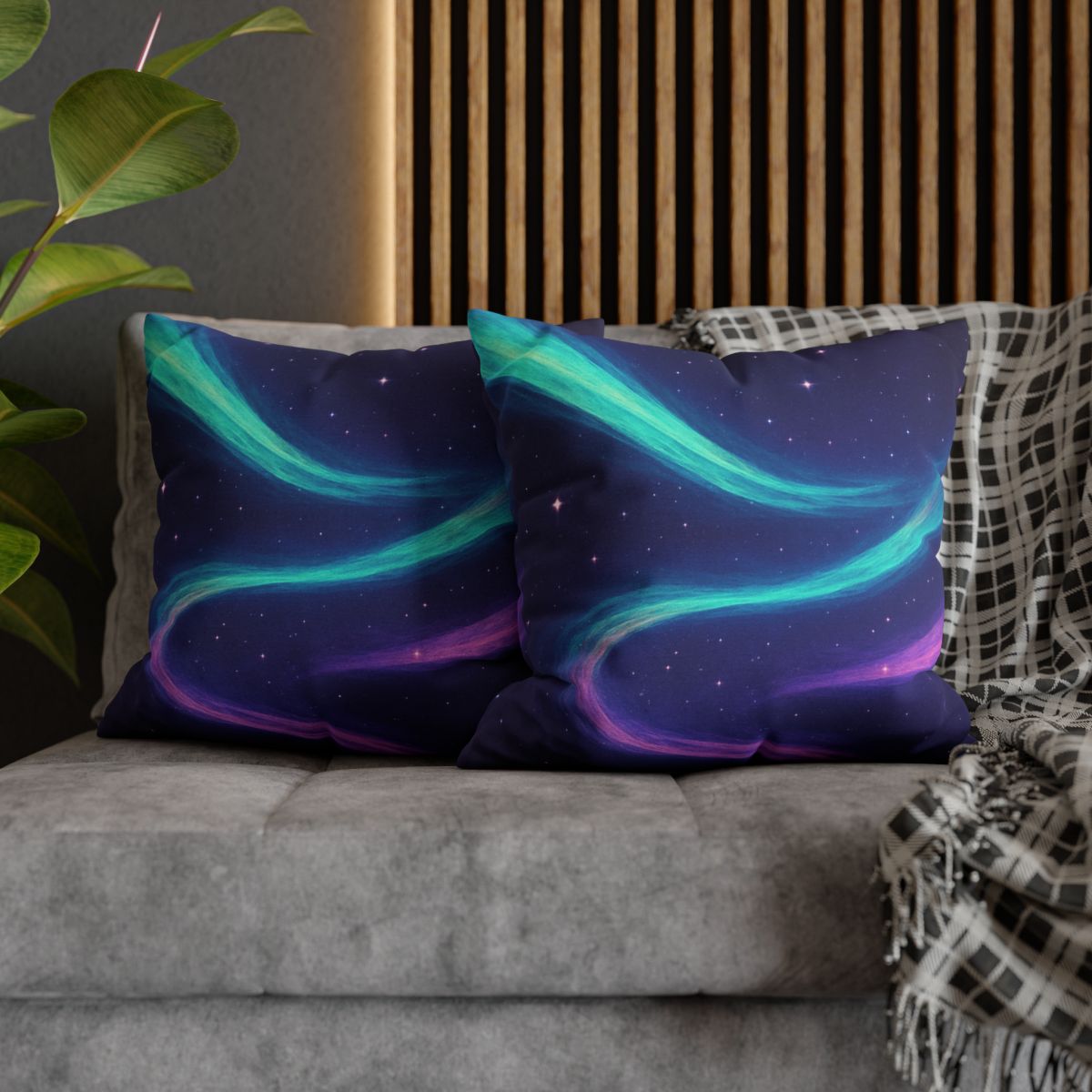 Aurora Plasma Ribbon Drift trendy patterned pillow cases