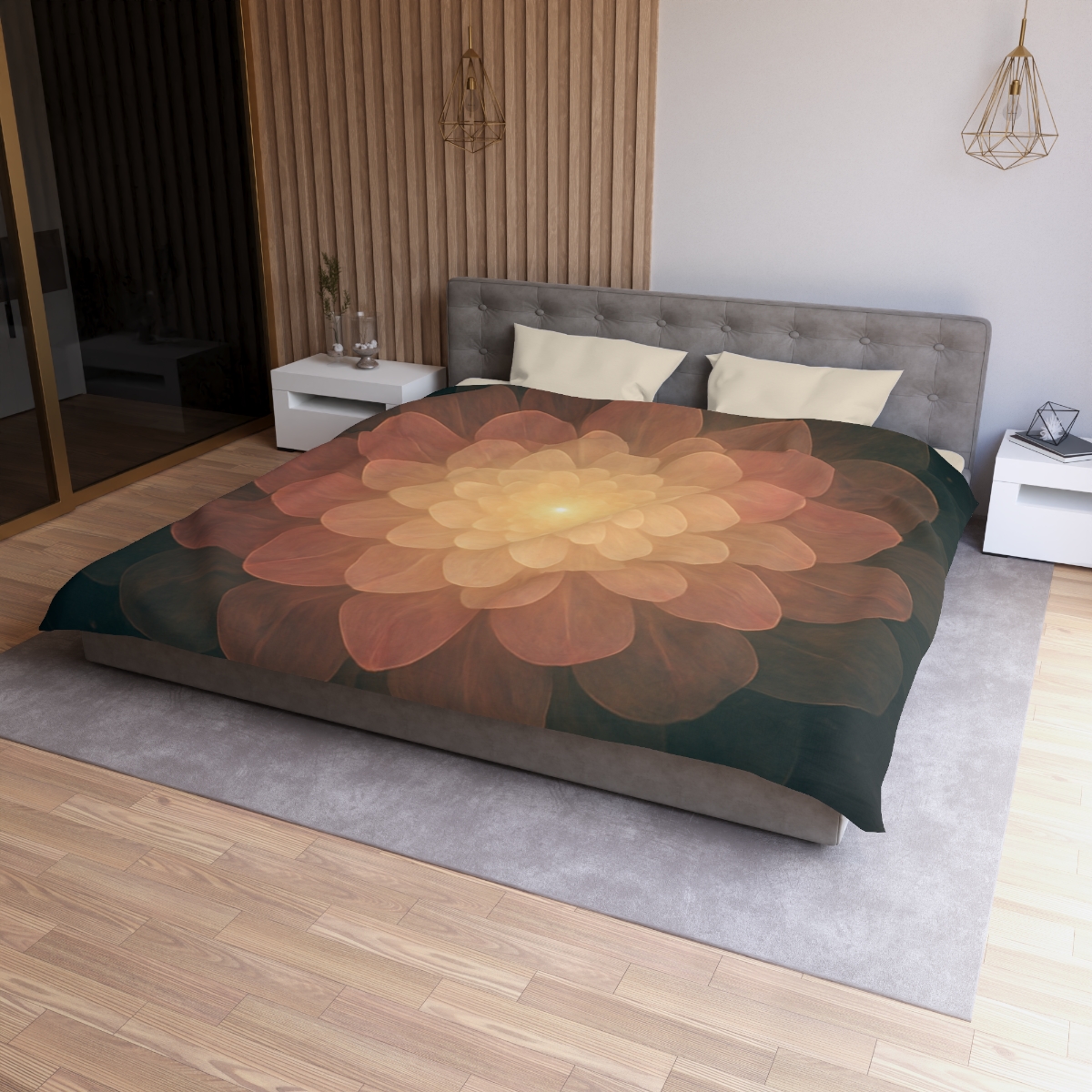 Celestial Petal Halo personalized bedding duvets