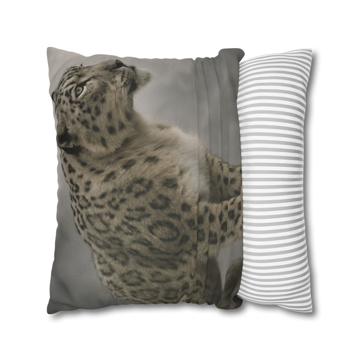 Silent Sentinel Snow Leopard designer print pillow cases