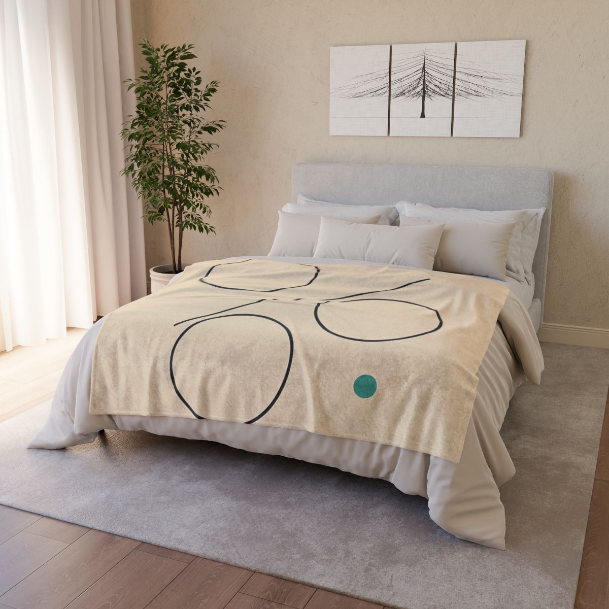 Triad Discs With Shared Tangent Line decorative home blankets