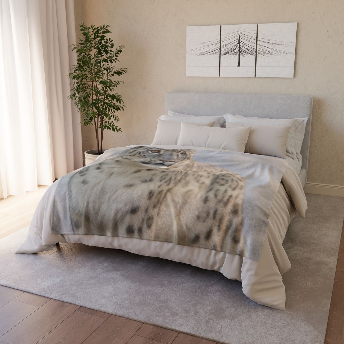 Summit Ghost Snow Leopard decorative home blankets
