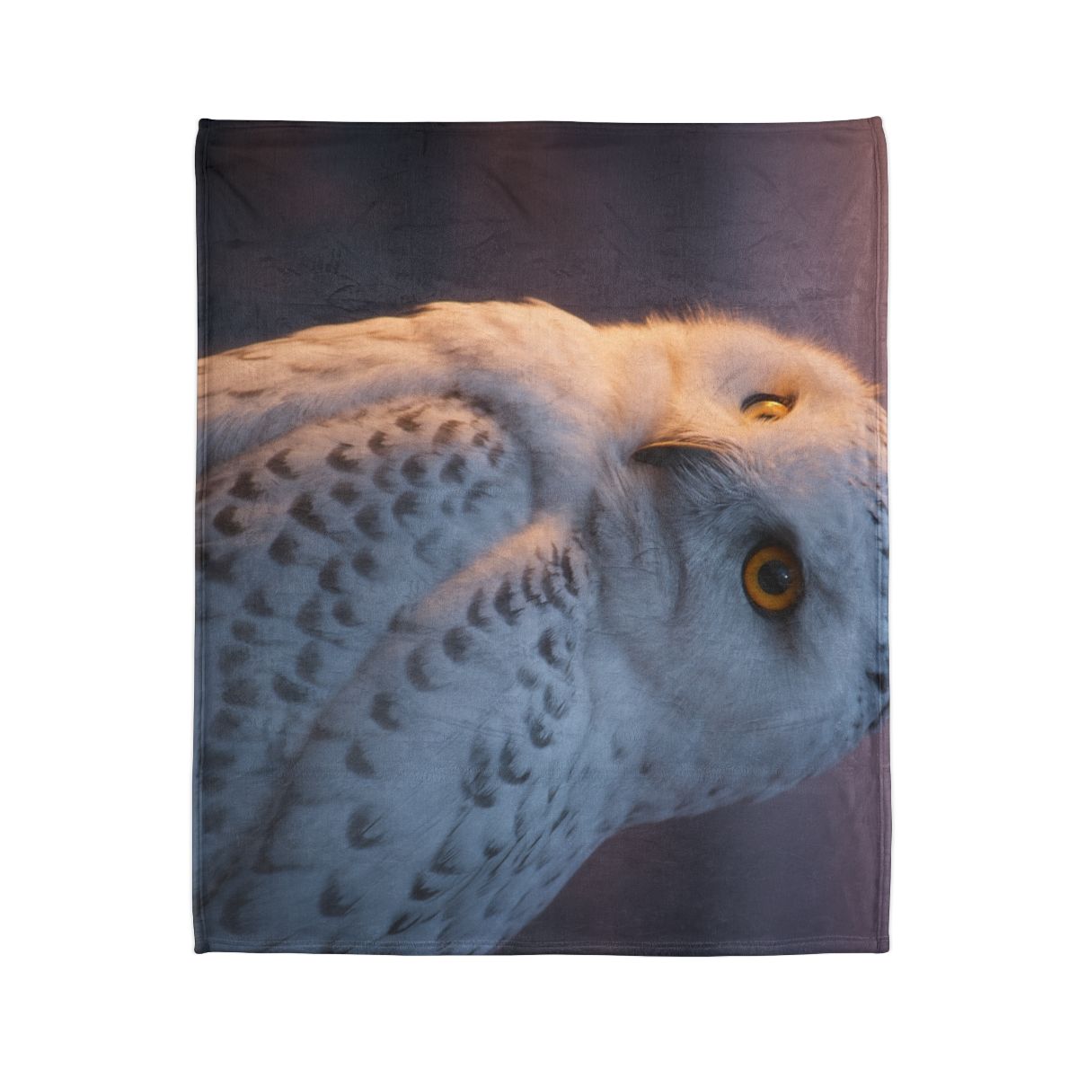 Twilight Watcher Snowy Owl designer printed blankets