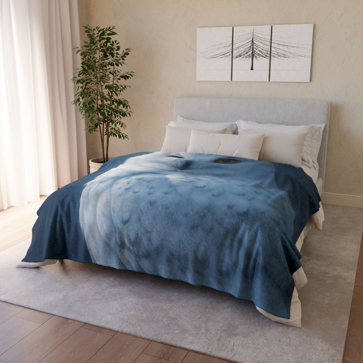 Midnight Watch Snowy Owl unique gift blankets