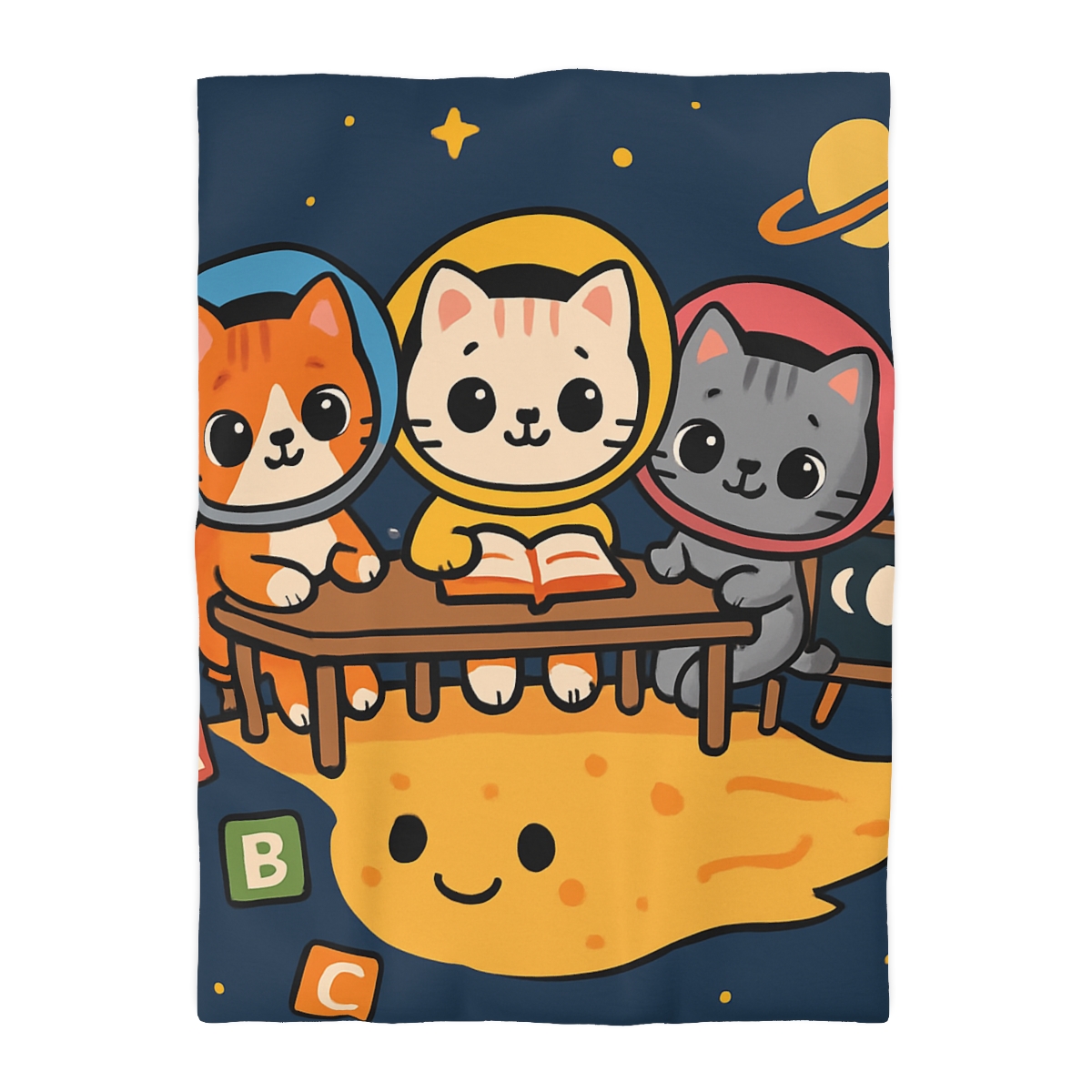 Comet Classroom With Curious Kittens custom duvets