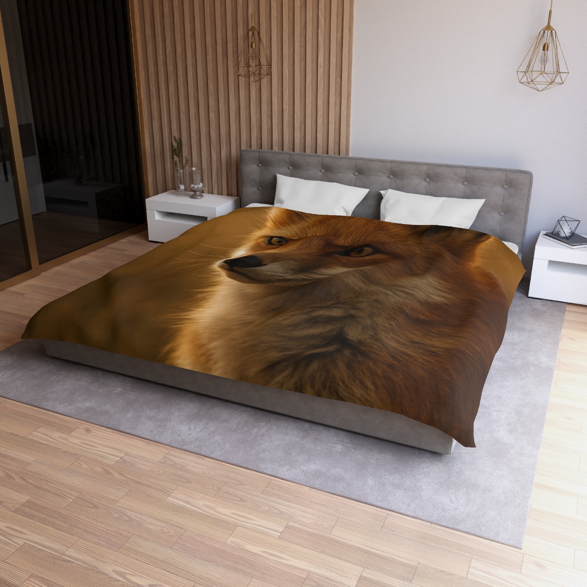 Crimson Whisper Red Fox stylish duvet covers