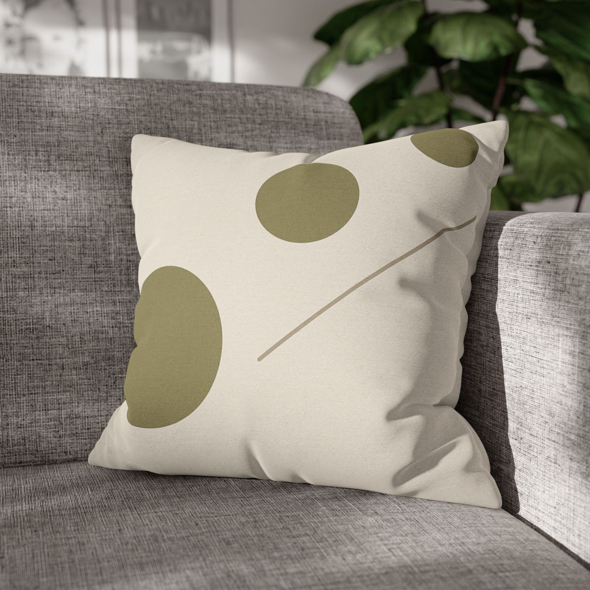 Triad Of Circles With Open Line soft cotton pillow cases