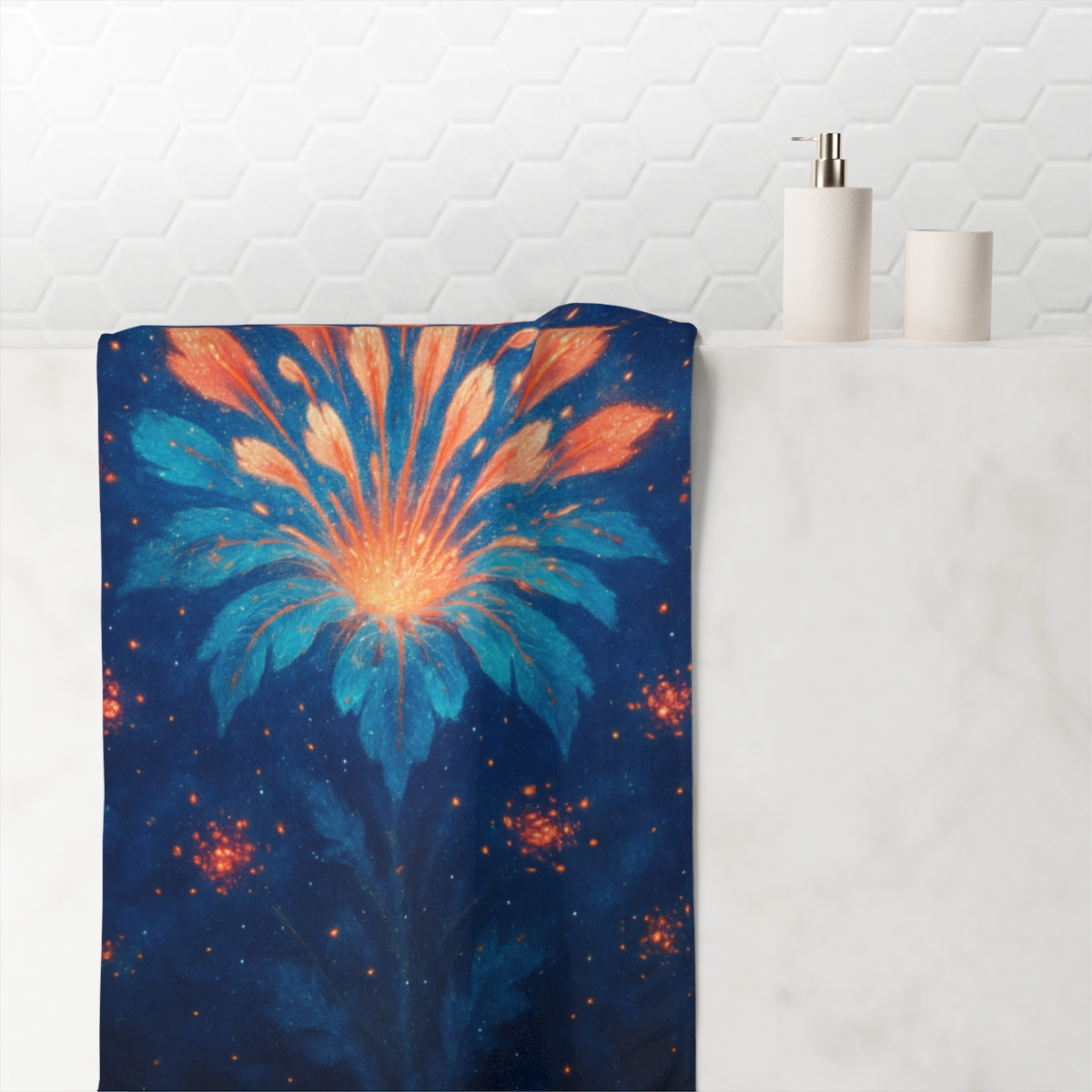Starburst Petal Crown designer printed towels