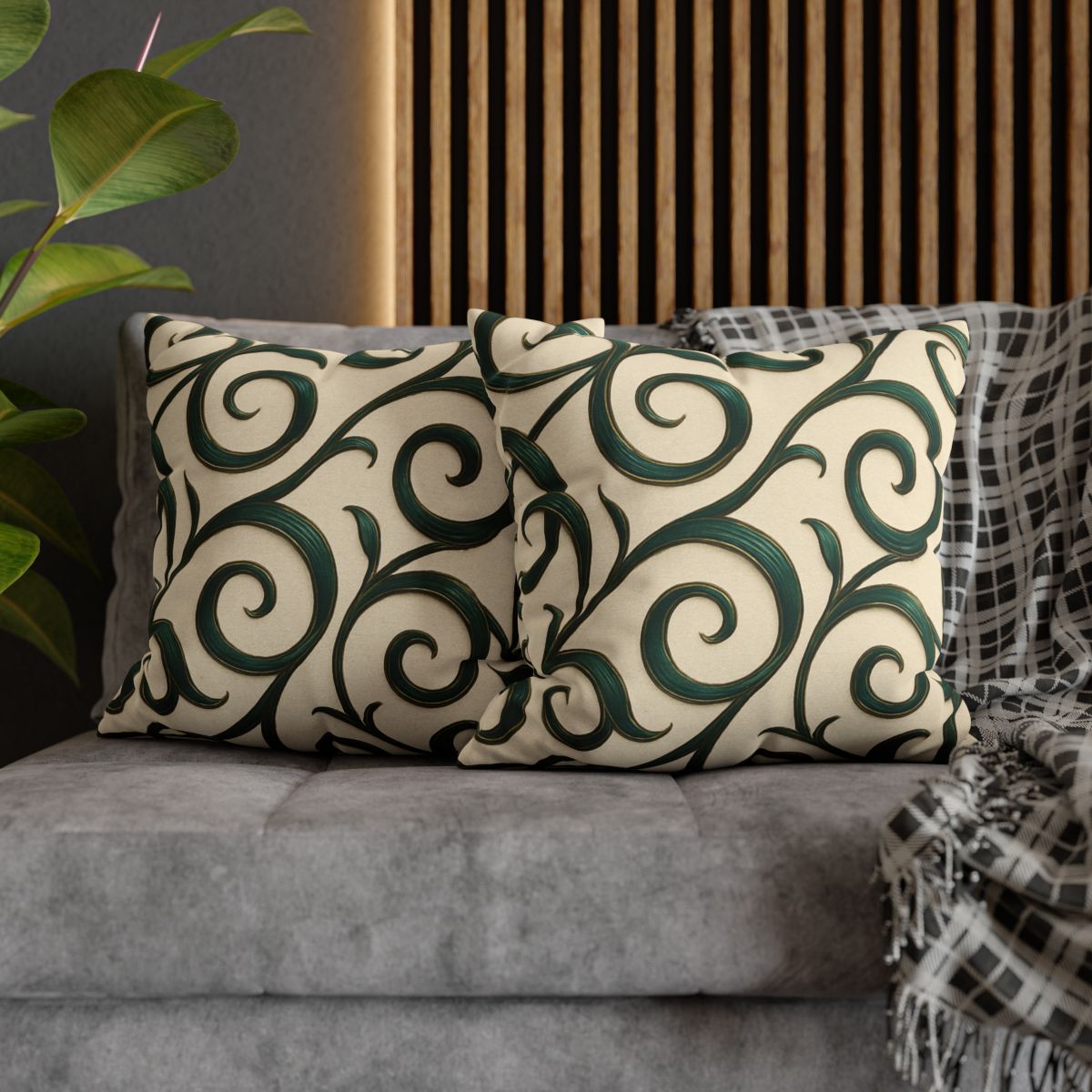 Vine Curl Ribbon Matrix stylish decorative pillowcases