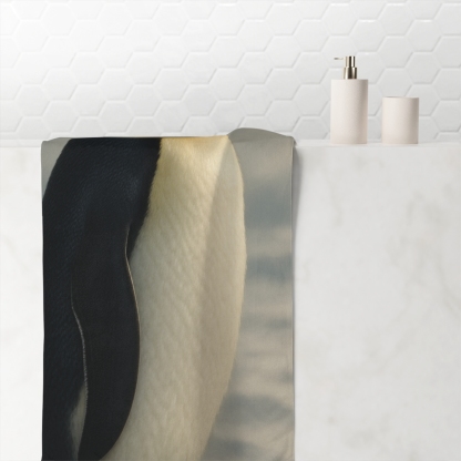 Frost Halo Emperor Penguin designer printed towels