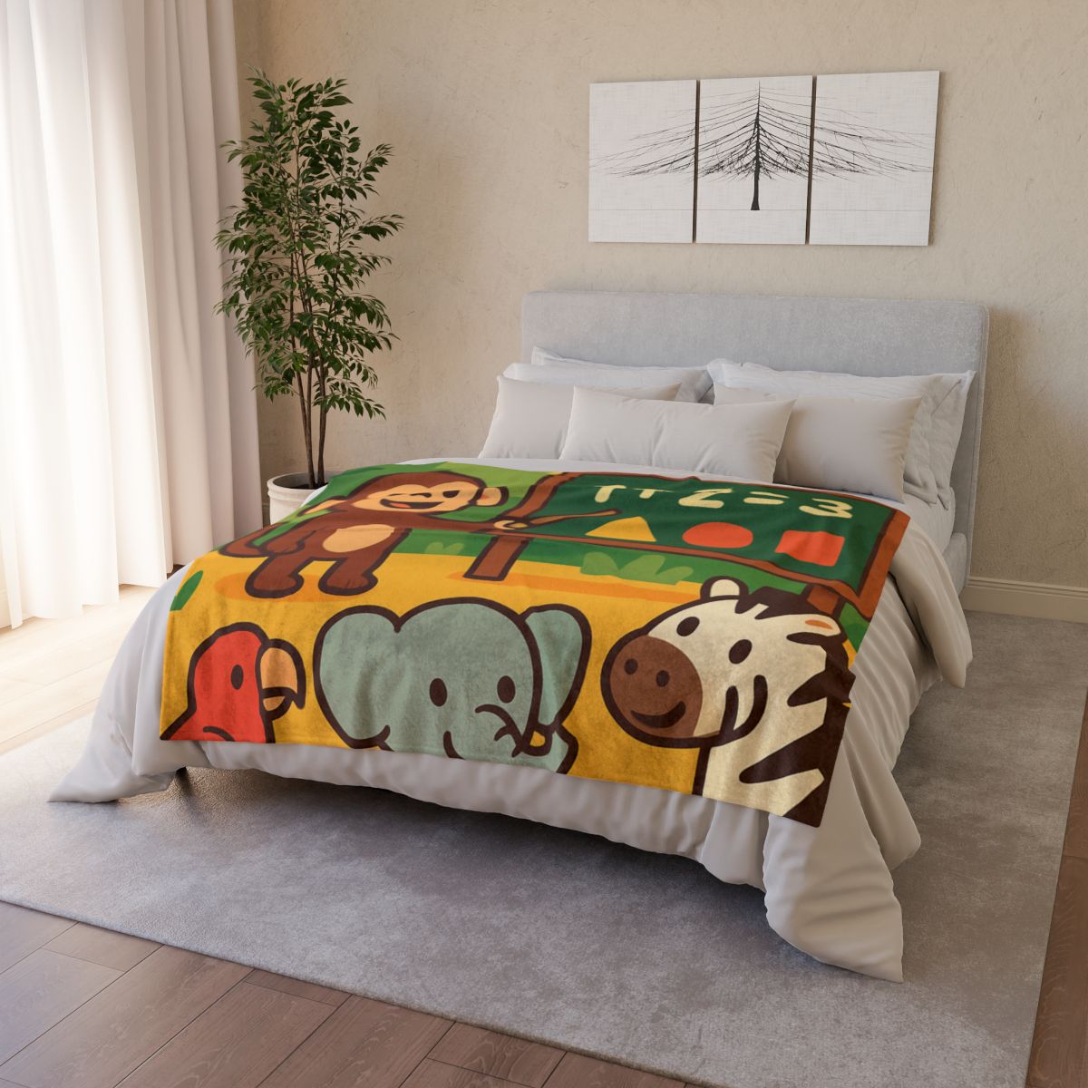 Jungle Math With Monkey And Friends trendy patterned blankets
