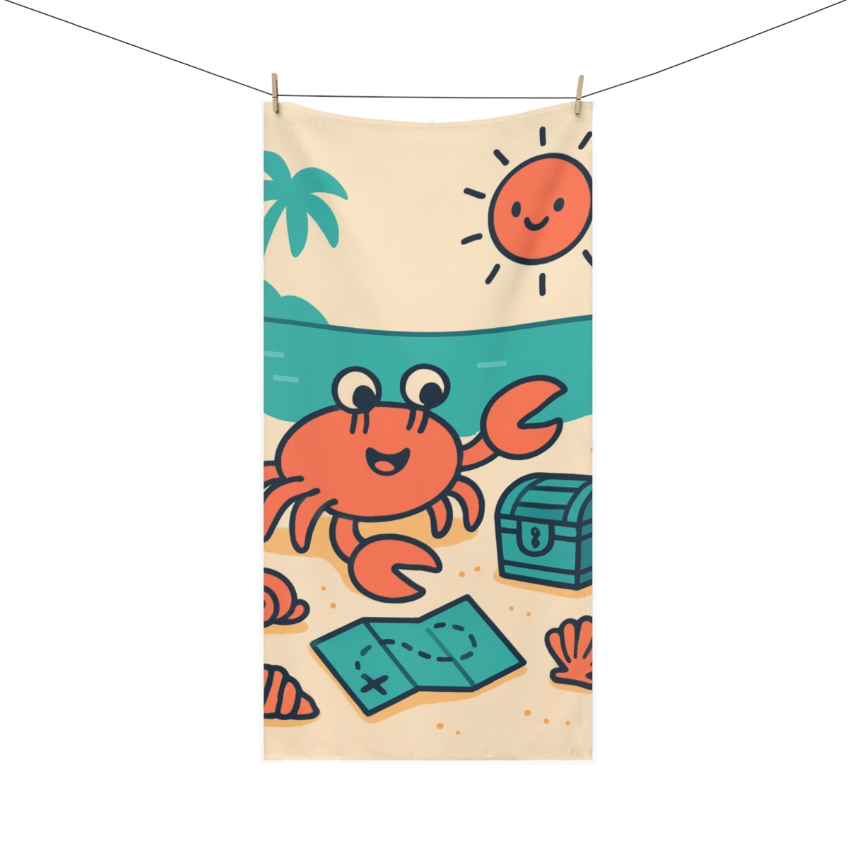Treasure Island Explorer Crab custom towels