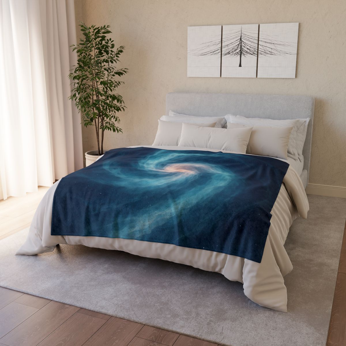 Nebula Silk Spiral soft fleece blankets