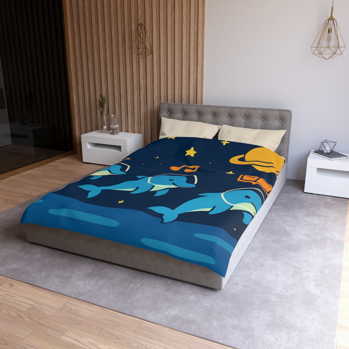 Space School Of The Ocean Dolphins duvets for gifts