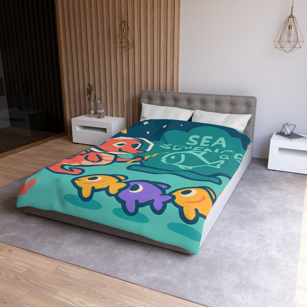Galactic Seahorse Classroom personalized bedding duvets