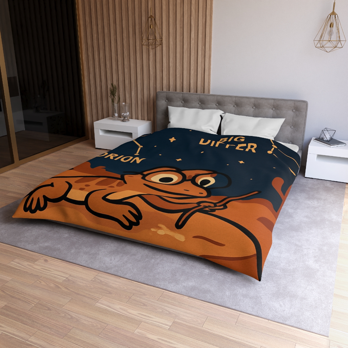 Stargazing Lizard Desert Camp personalized bedding duvets