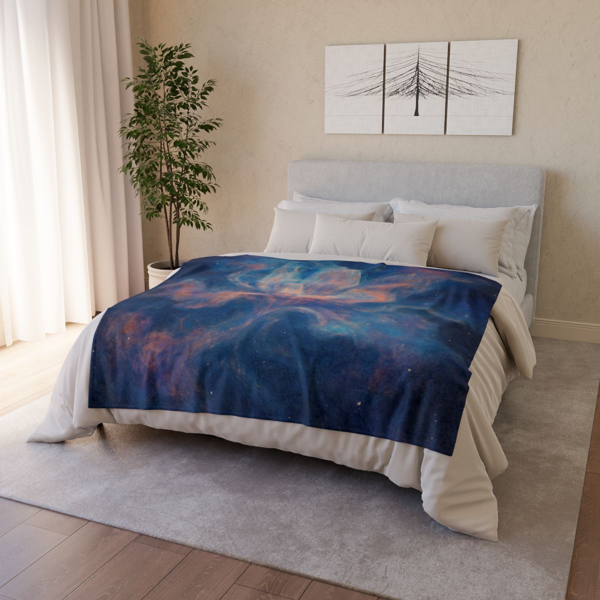 Velvet Plasma Bloom Tapestry soft fleece blankets