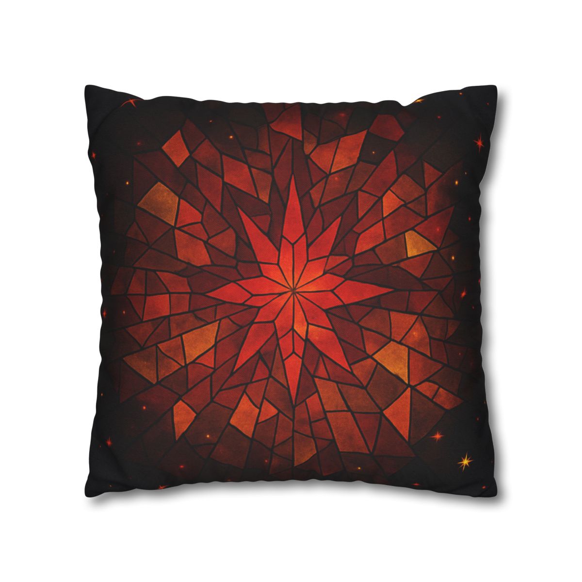 Crimson Starburst Mosaic comfortable bedding pillow covers