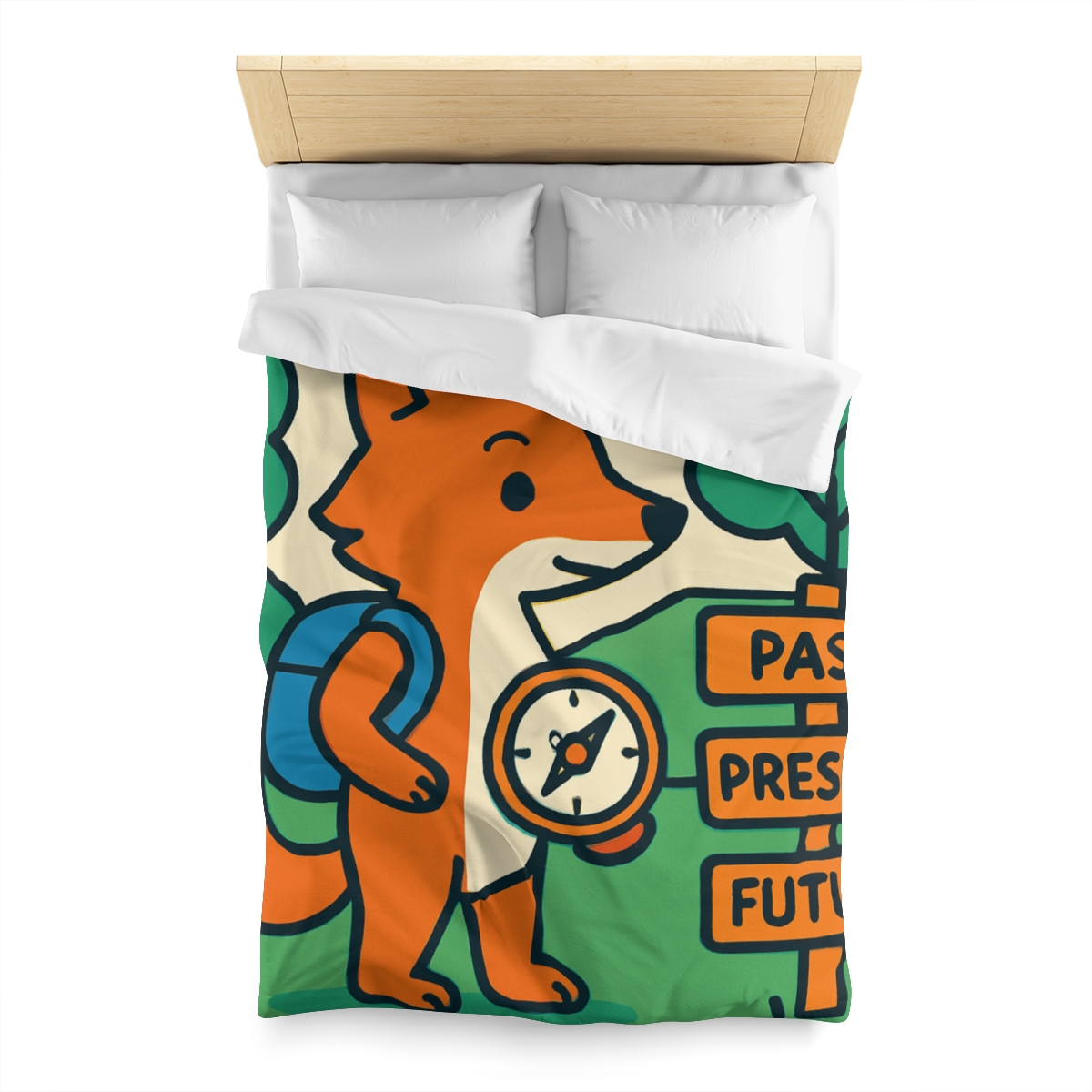 Time Traveling Forest Fox designer printed duvets