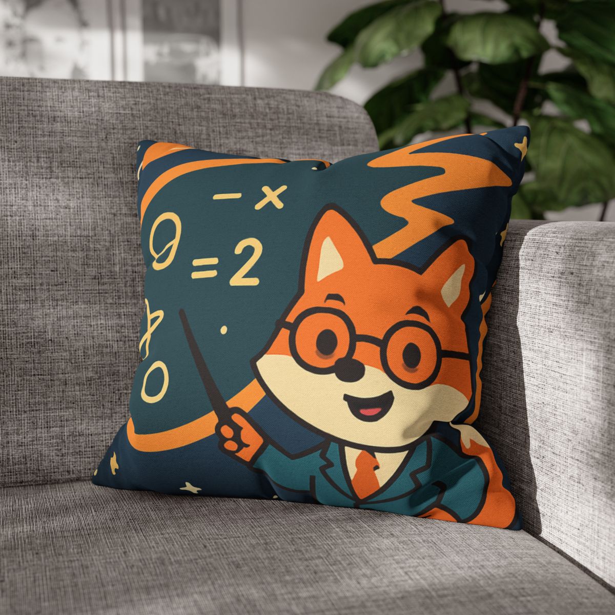 Comet Classroom With A Curious Fox designer print pillow cases