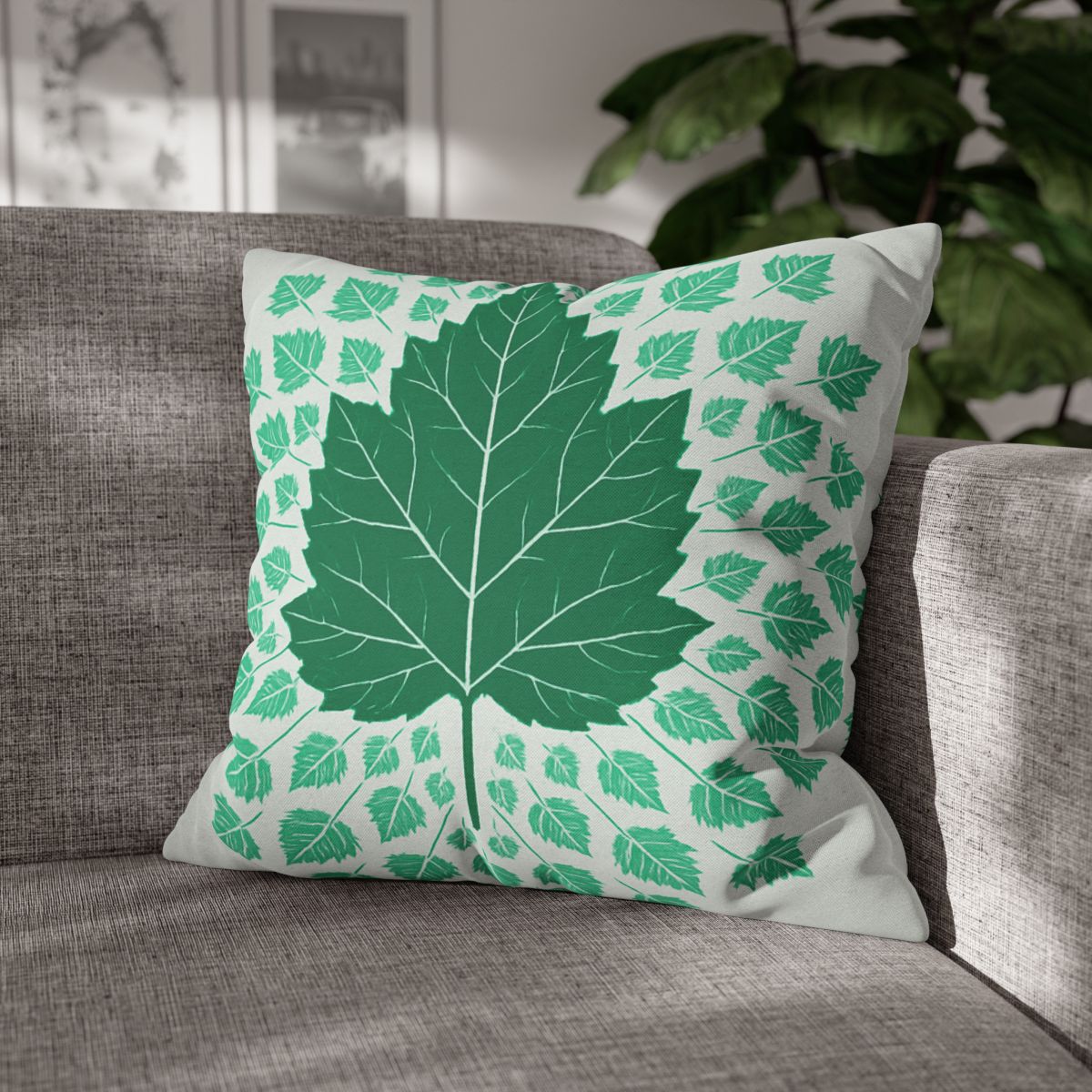 Fractal Leaf Radiance soft cotton pillow cases