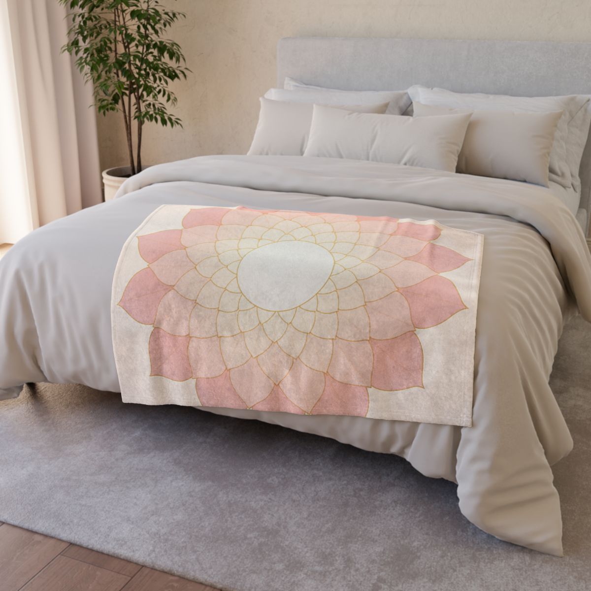 Petal Halo Lattice soft fleece blankets