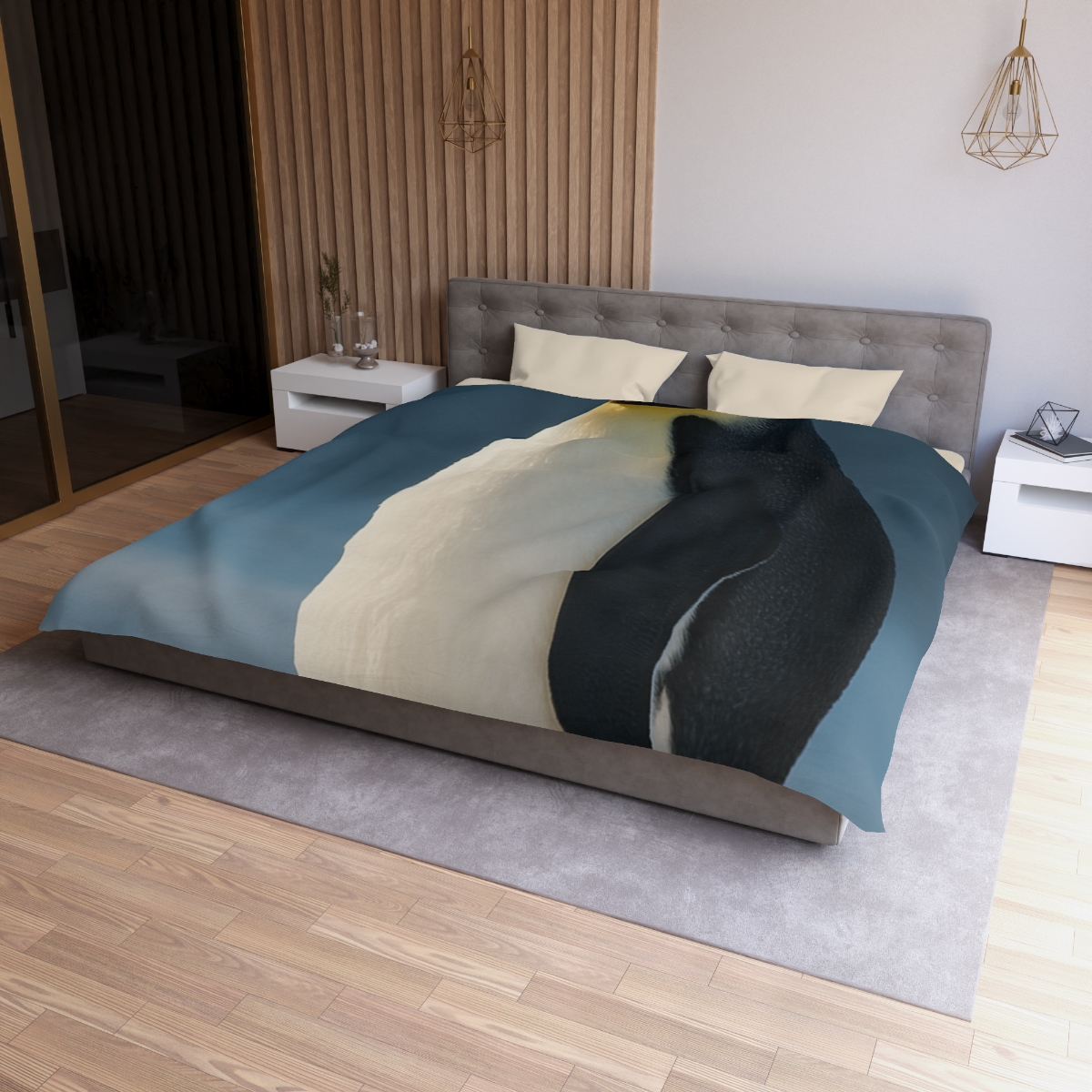 Aurora Drift Emperor Penguin custom duvets