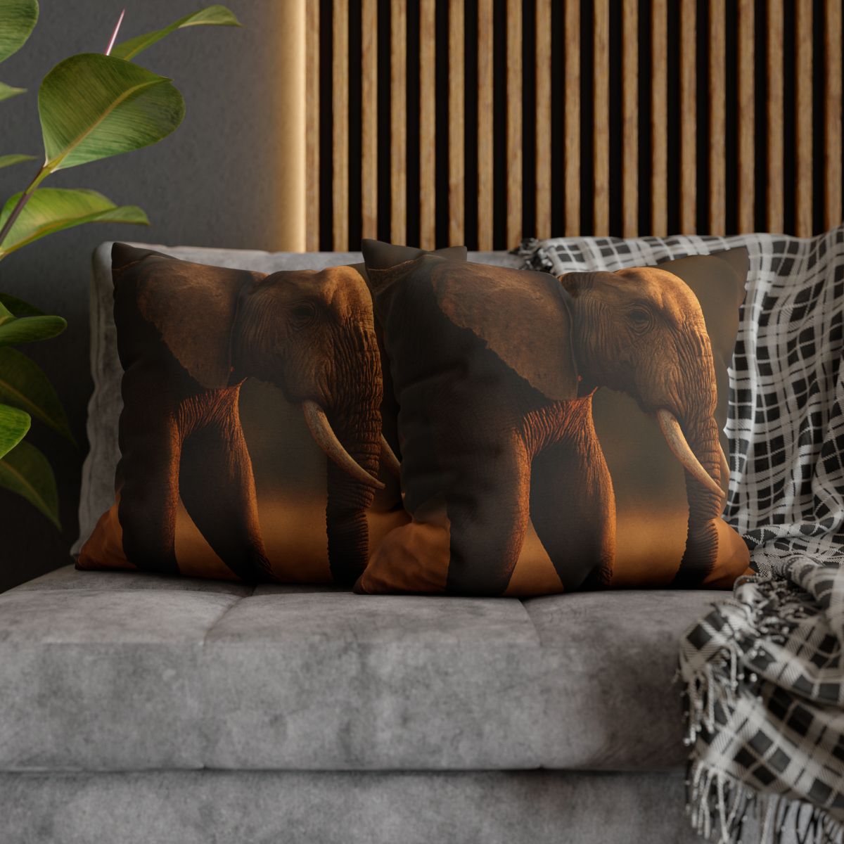 Savannah Sentinel Elephant designer print pillow cases