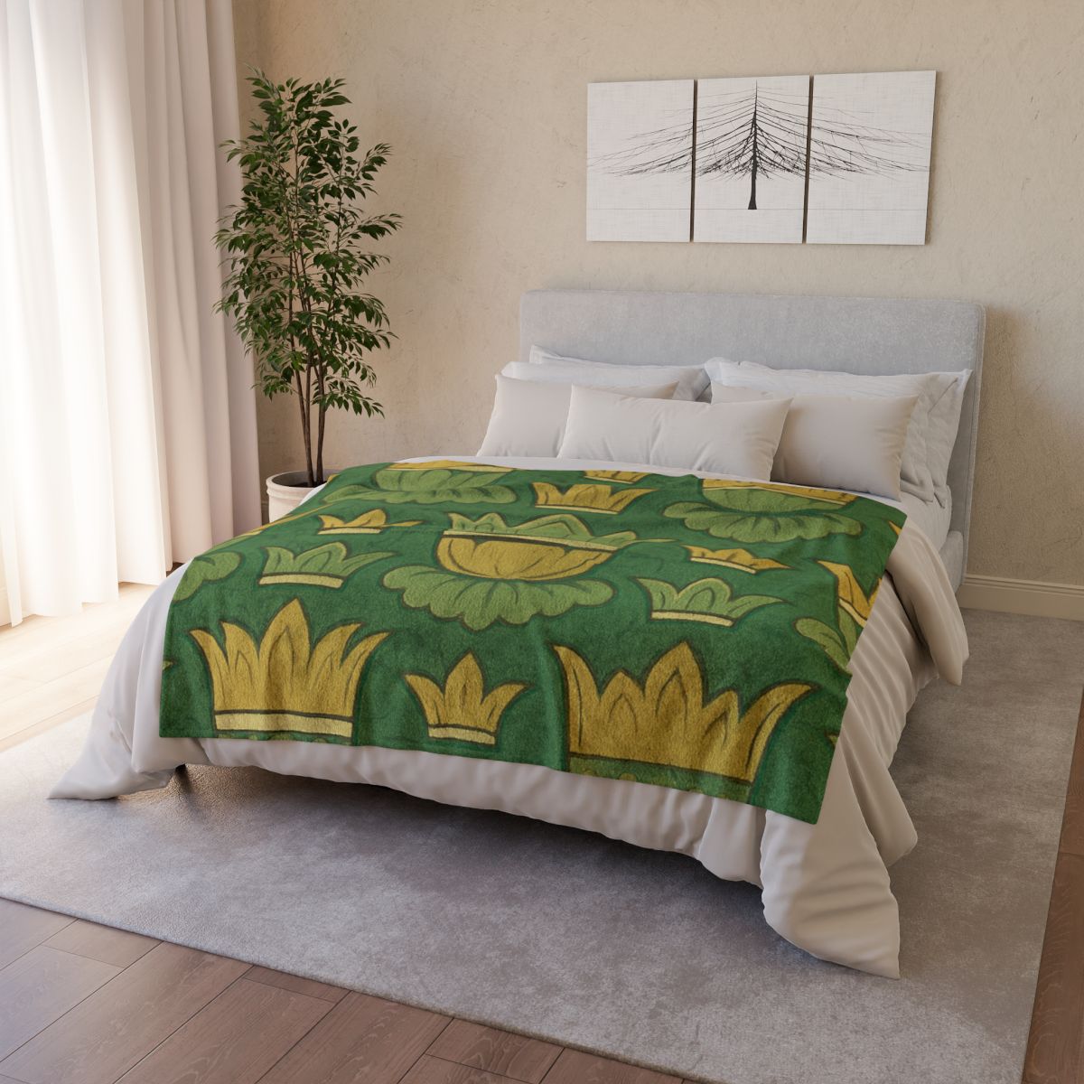 Calyx Crown Tessellation soft fleece blankets
