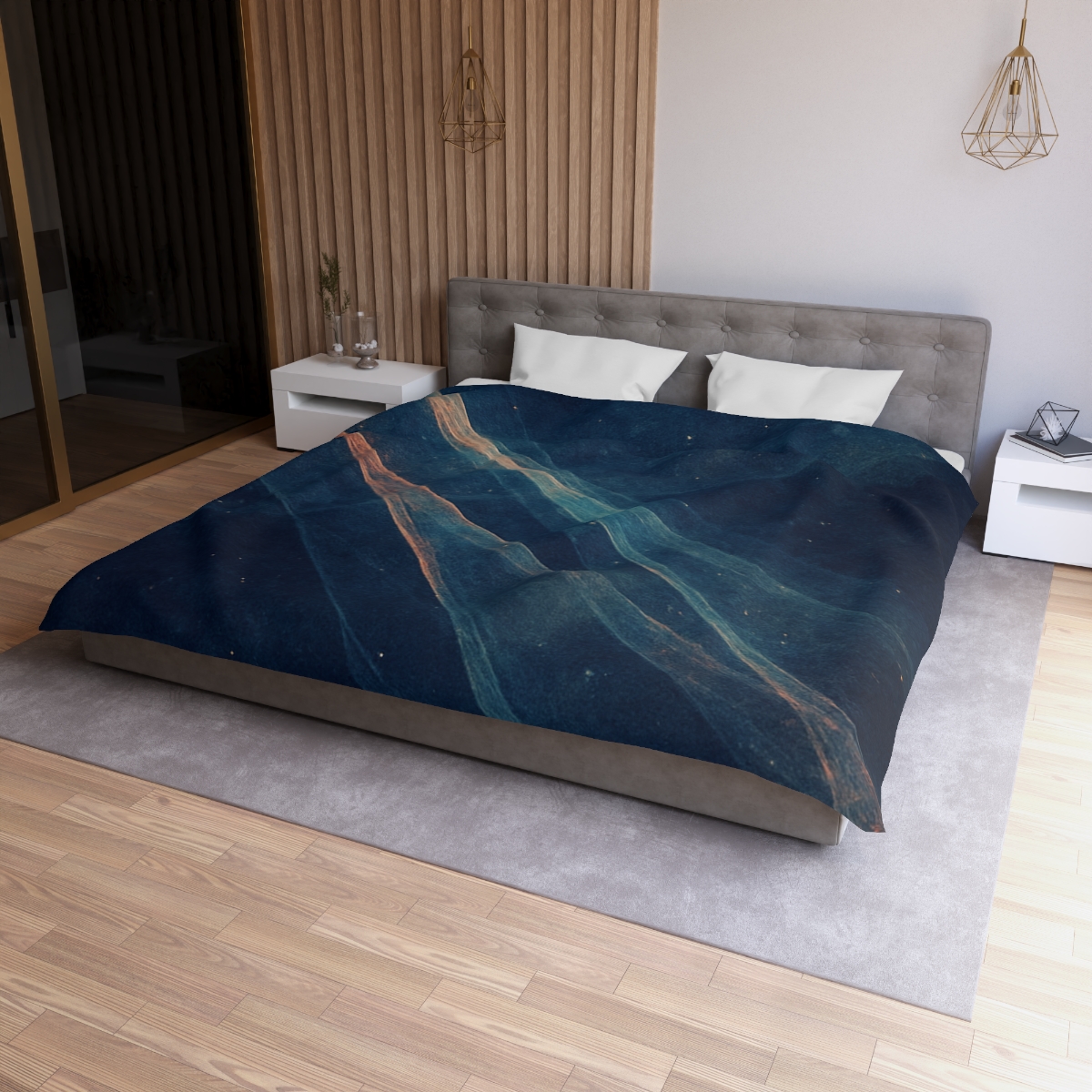 Prismatic Dust Lattice Drift designer printed duvets