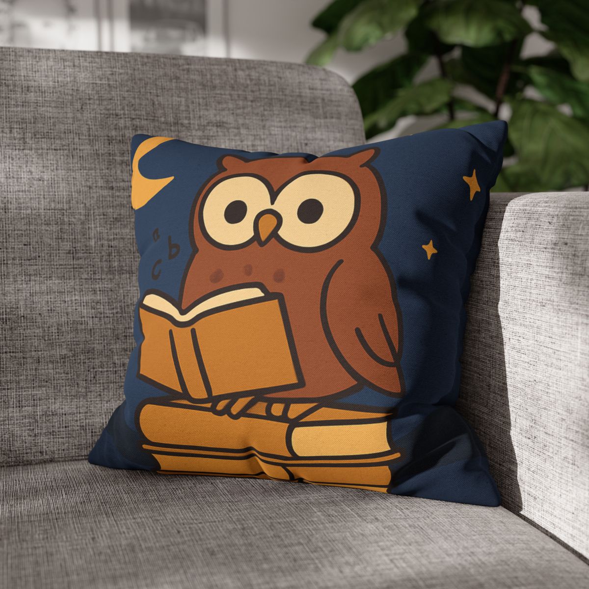 Moonlight Owl Library soft cotton pillow cases