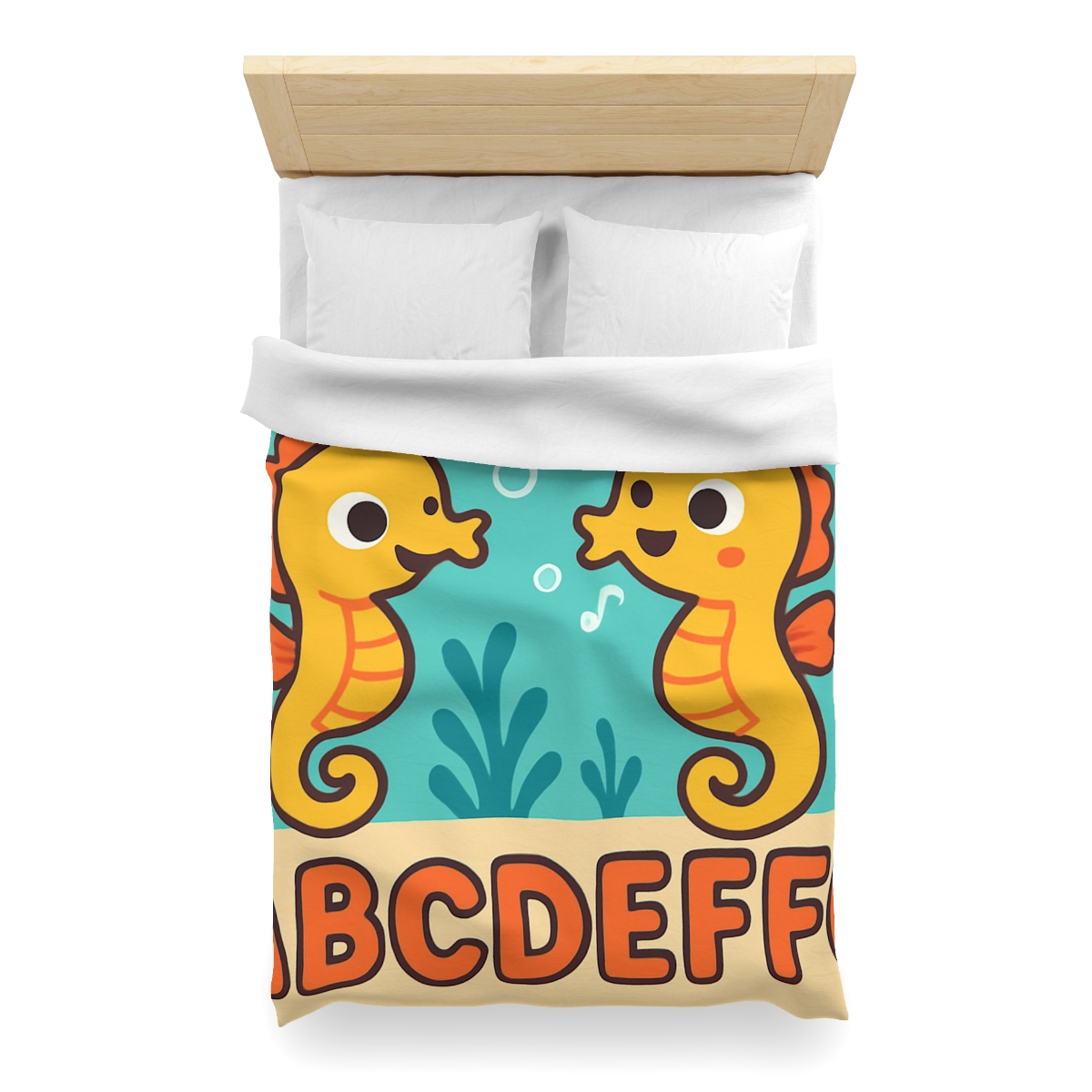Underwater Alphabet Reef With Singing Seahorses custom duvets