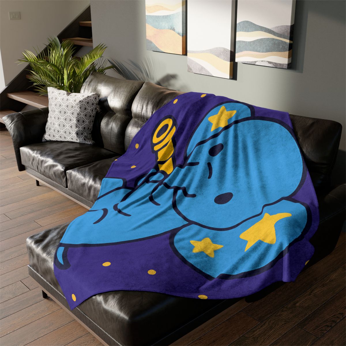 Starlight Safari Elephant personalized cozy blankets