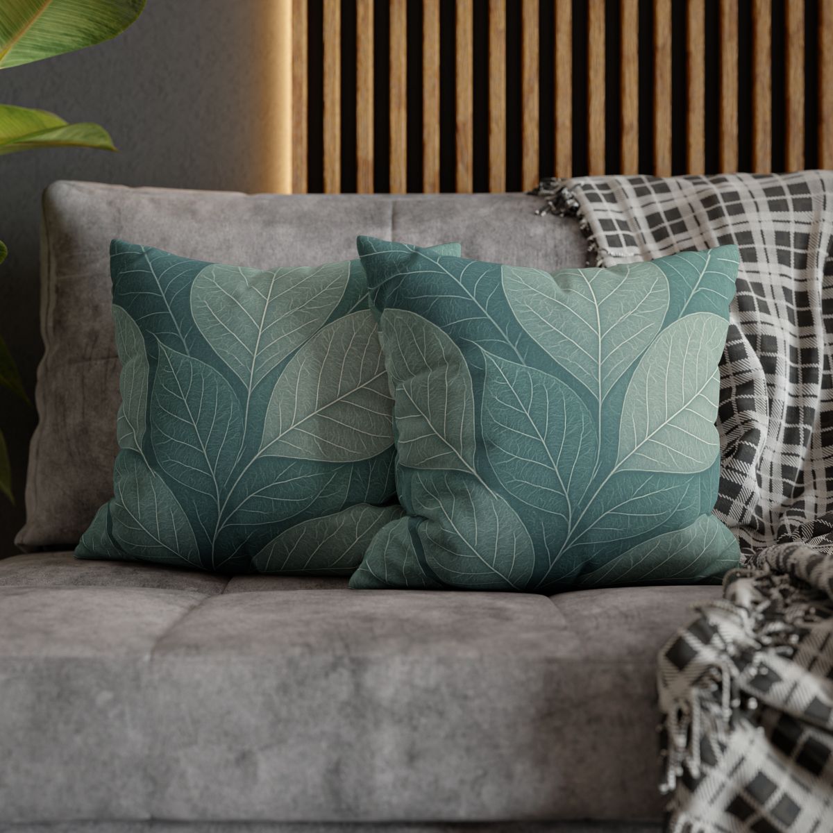 Fractal Leaf Web soft cotton pillow cases