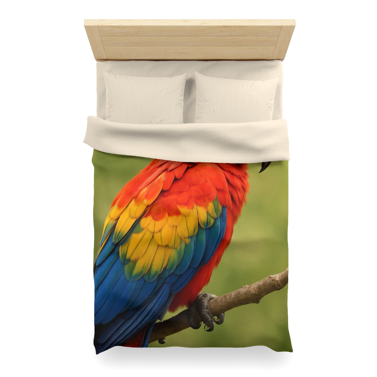 Crimson Cascade Scarlet Macaw custom duvets