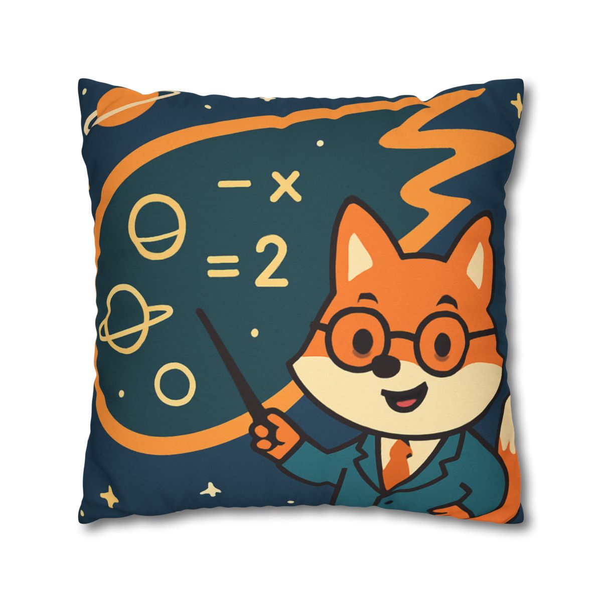 Comet Classroom With A Curious Fox designer print pillow cases