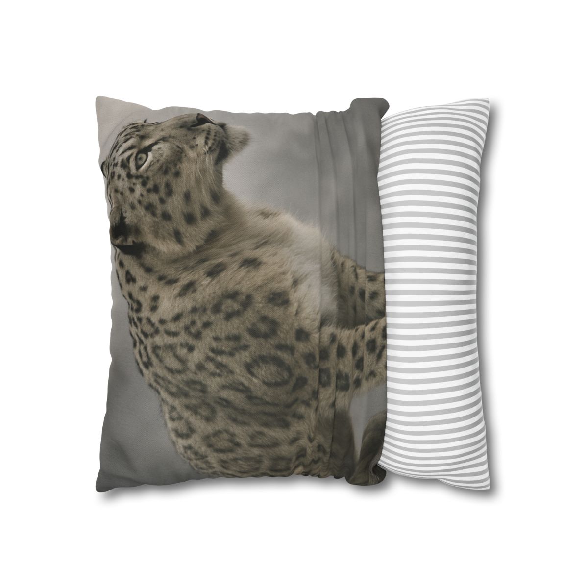 Silent Sentinel Snow Leopard designer print pillow cases