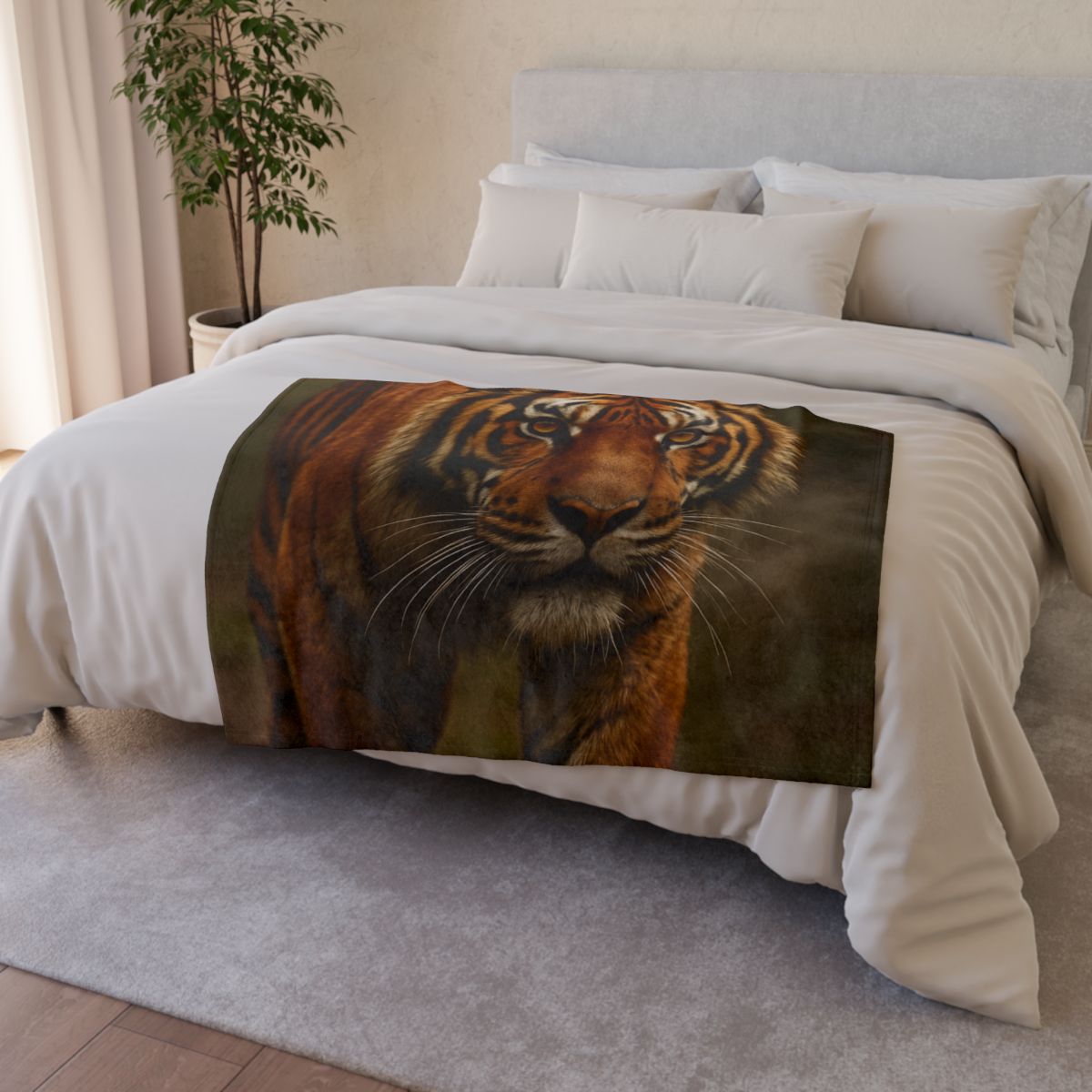 Forest Stalker Bengal Tiger trendy patterned blankets