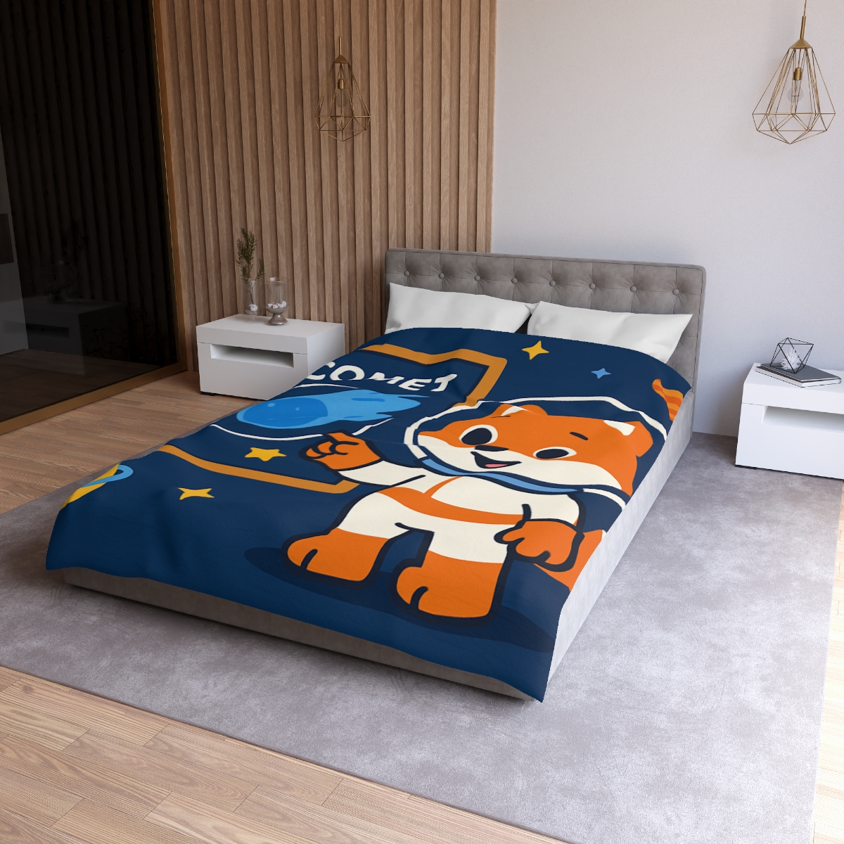 Comet Classroom With Curious Space Fox trendy bedroom duvets