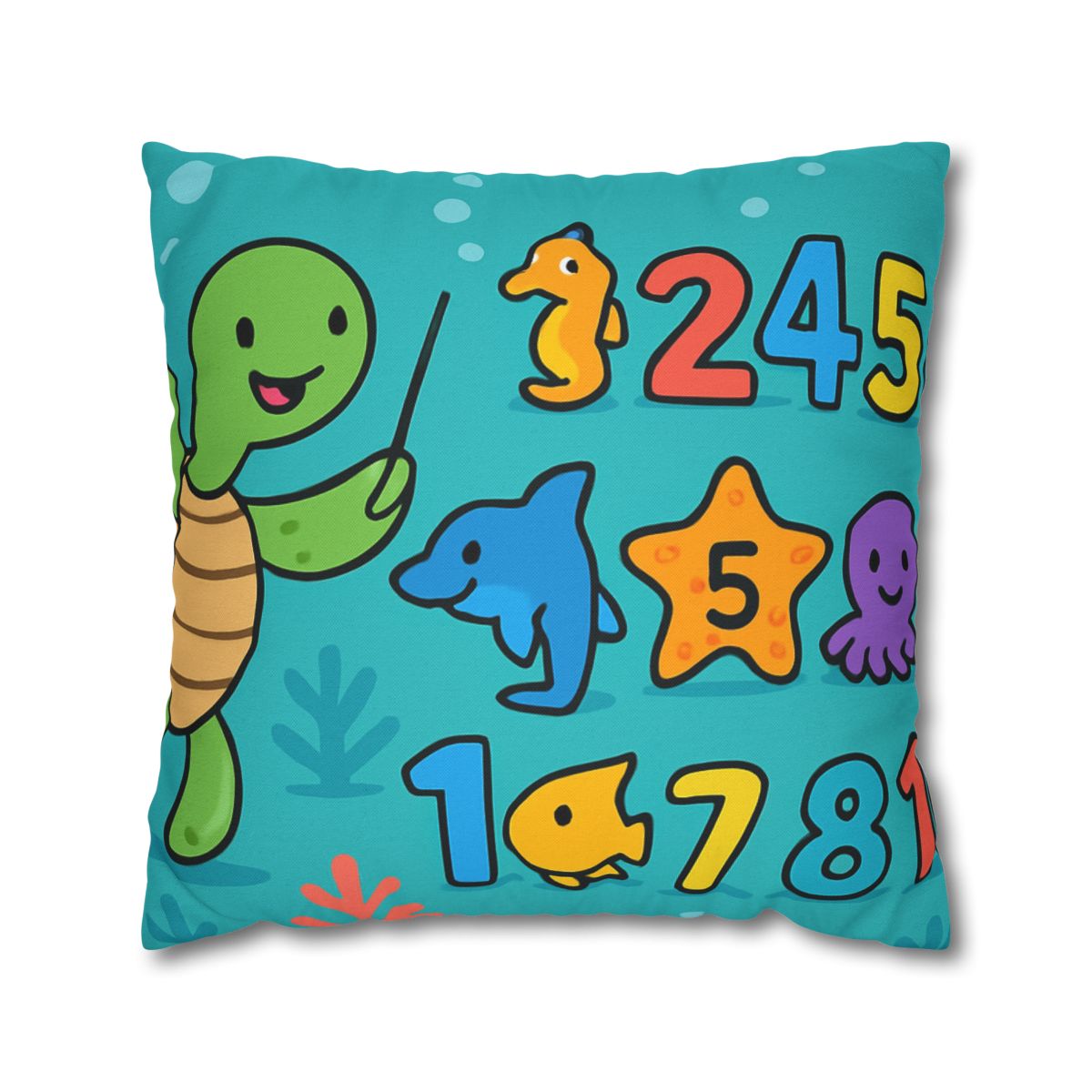 The Coral Reef Number Parade trendy patterned pillow cases