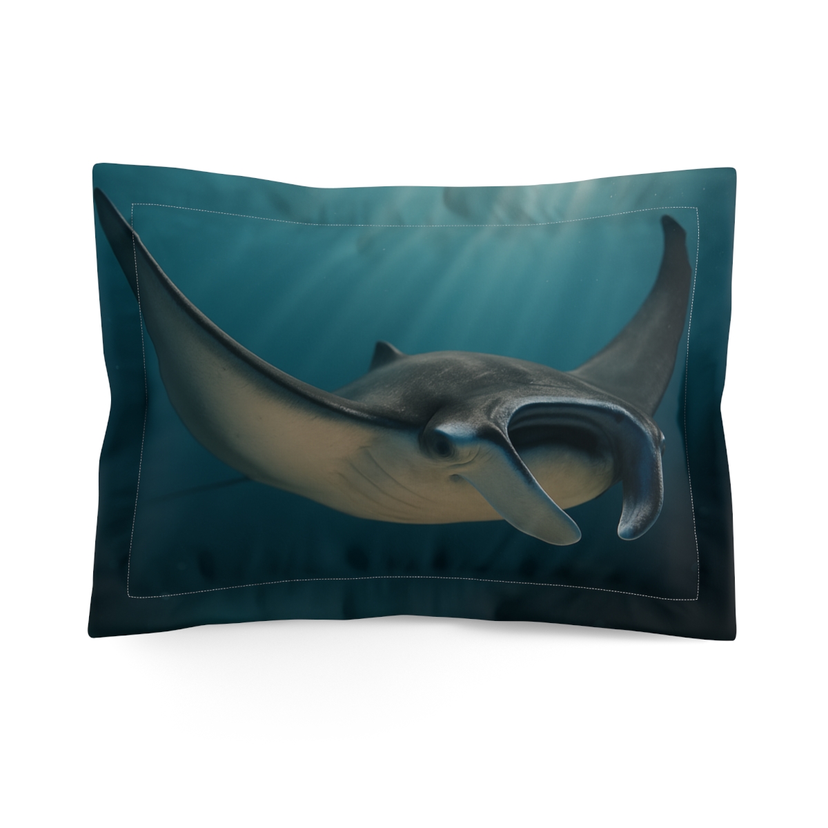 Neon Drift Manta Ray custom pillows