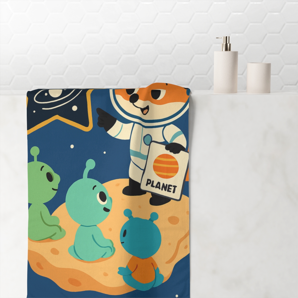 Comet Classroom With Astro Fox decorative home towels