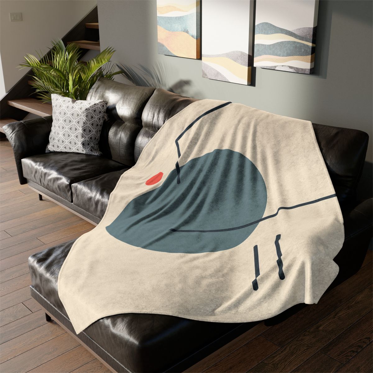 Quiet Orbit With Offset Frame personalized cozy blankets