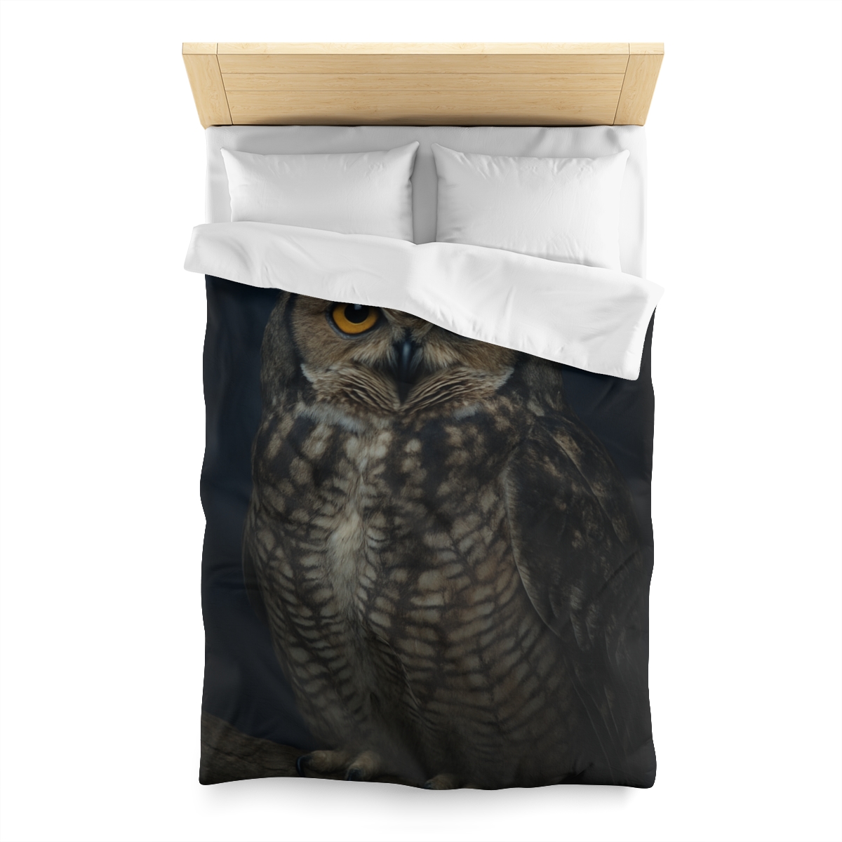 Silent Drift Great Horned Owl personalized bedding duvets