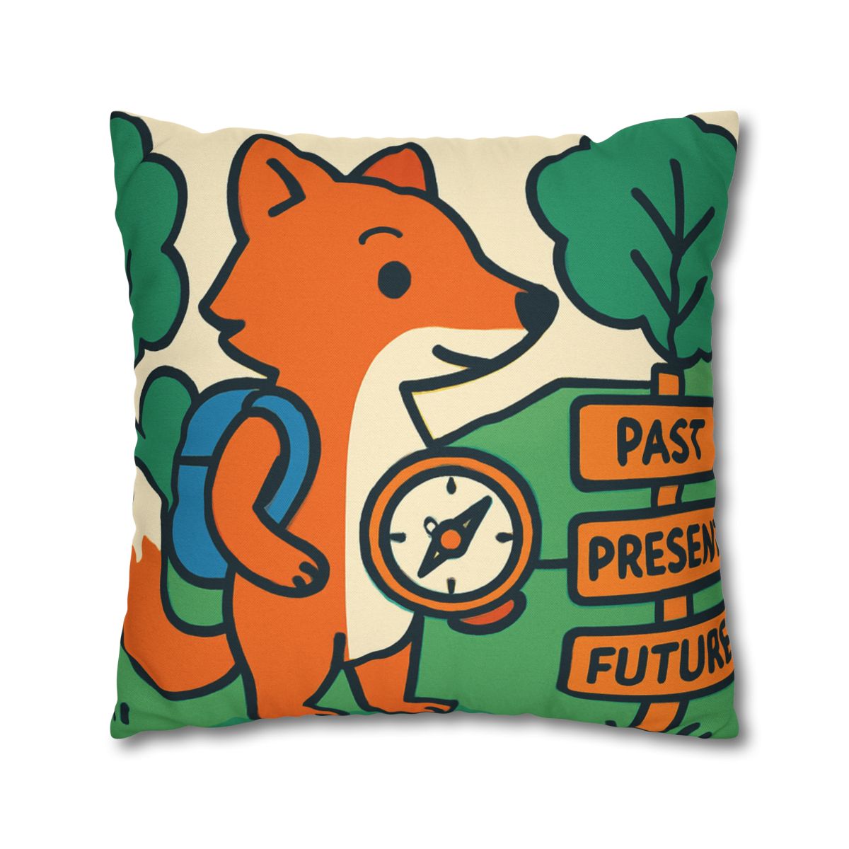 Time Traveling Forest Fox trendy patterned pillow cases